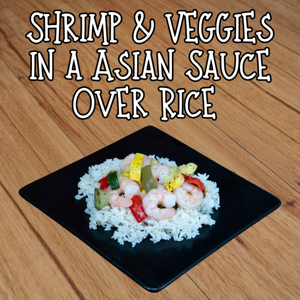 Shrimp with Grilled Vegetables over Rice
