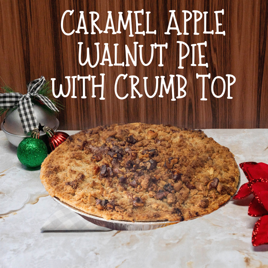 Caramel Apple Walnut with Crumb Top Pie