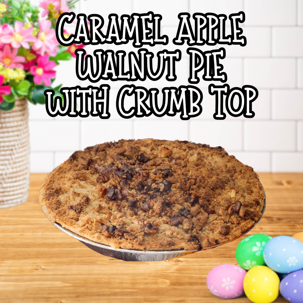 Caramel Apple Walnut with Crumb Top Pie